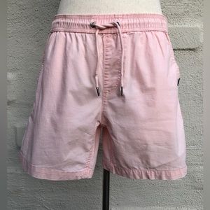 Quicksilver Pale Pink Swim Trunks. Pockets & Drawstring. Size- S.